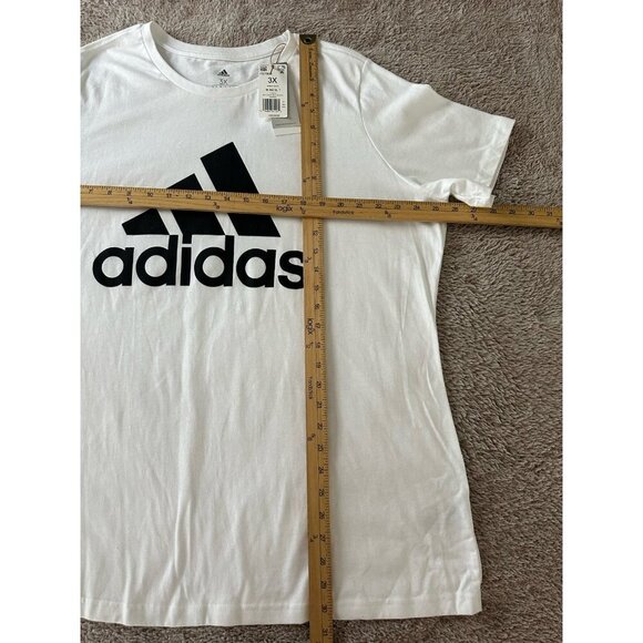 Adidas Womens Regular fit Short Sleeve Logo T-Shirt Shirt White Solid - Picture 10 of 11